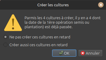 Dialogue avec radio buttons
