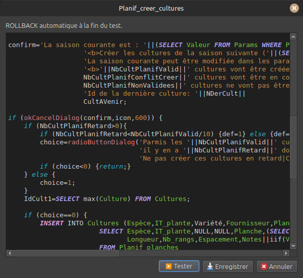 Script SQL FADA