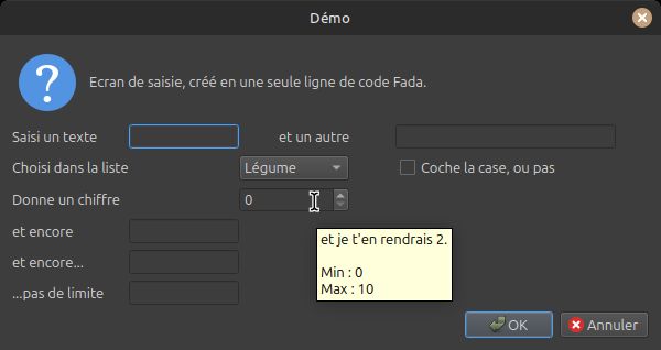 Ecran de saisies