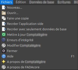 Menu Fichiers